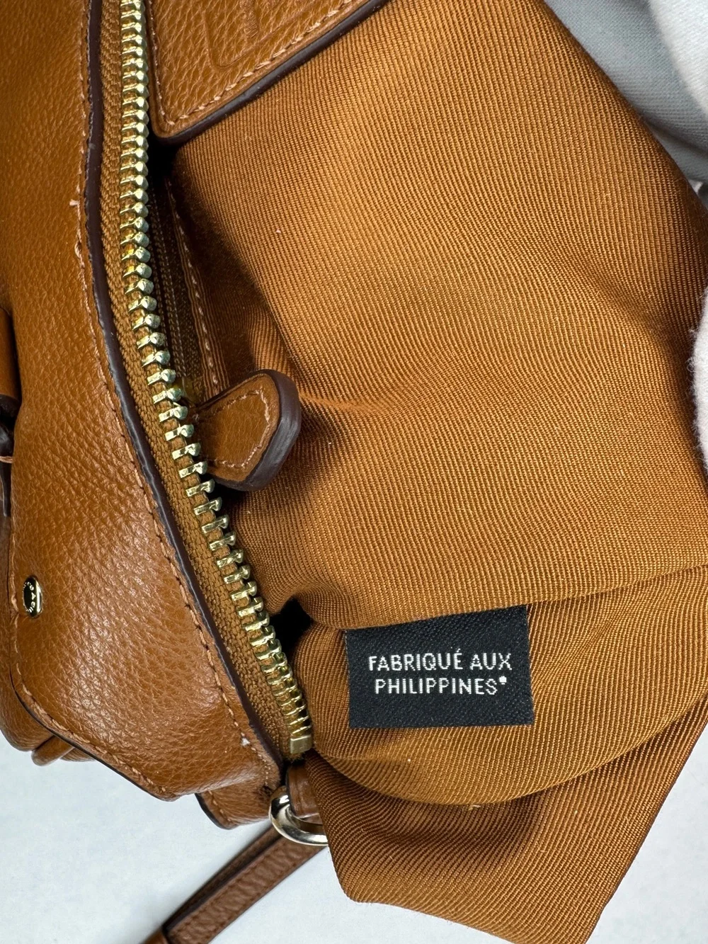 Coach Mini Bennett Satchel F36677 Pebbled Leather Saddle Brown Crossbody Bag